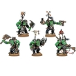 Набор миниатюр "Warhammer 40 000" Орки Нобы 5 миниатюр, подставки под миниатюры инфо 11754b.