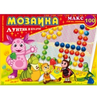 Мозаика MAXI "Лунтик", 100 элементов в большой коробке 100 деталей в большой коробке инфо 12296b.