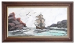 Картина из камня "Парусник" Мрамор, яшма, шунгит, малахит, бирюза Ручная работа наличия камня) Автор Анна Канюка инфо 3503f.