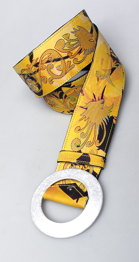Ремень "Романтика" (Кожа, вышивка) Авторская работа стиля! Вы не останетесь незамеченной! инфо 12430f.