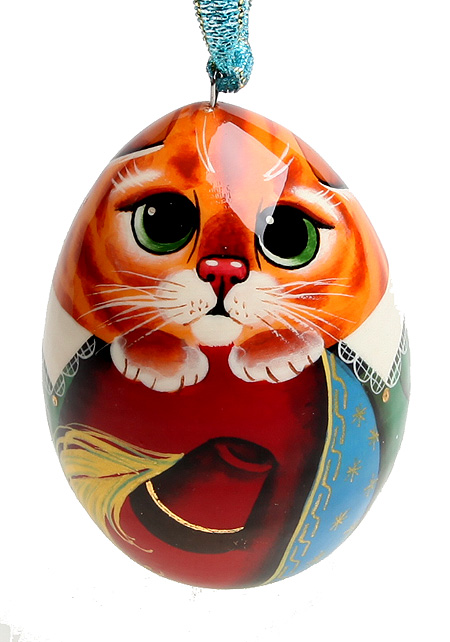 Елочная игрушка "Кот" Дерево, роспись, лак Ручная работа ручная работа Автор М Иванова инфо 13660f.